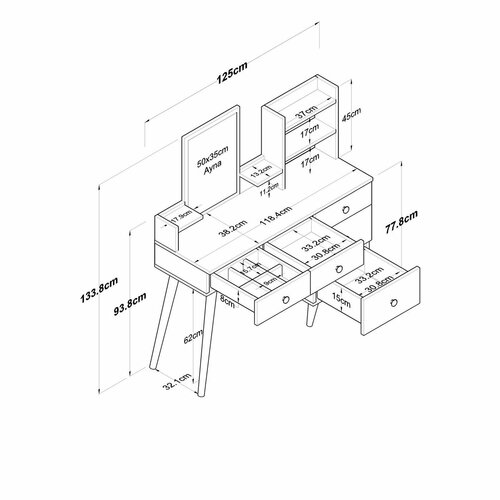 Kozmetický stolík Bela White