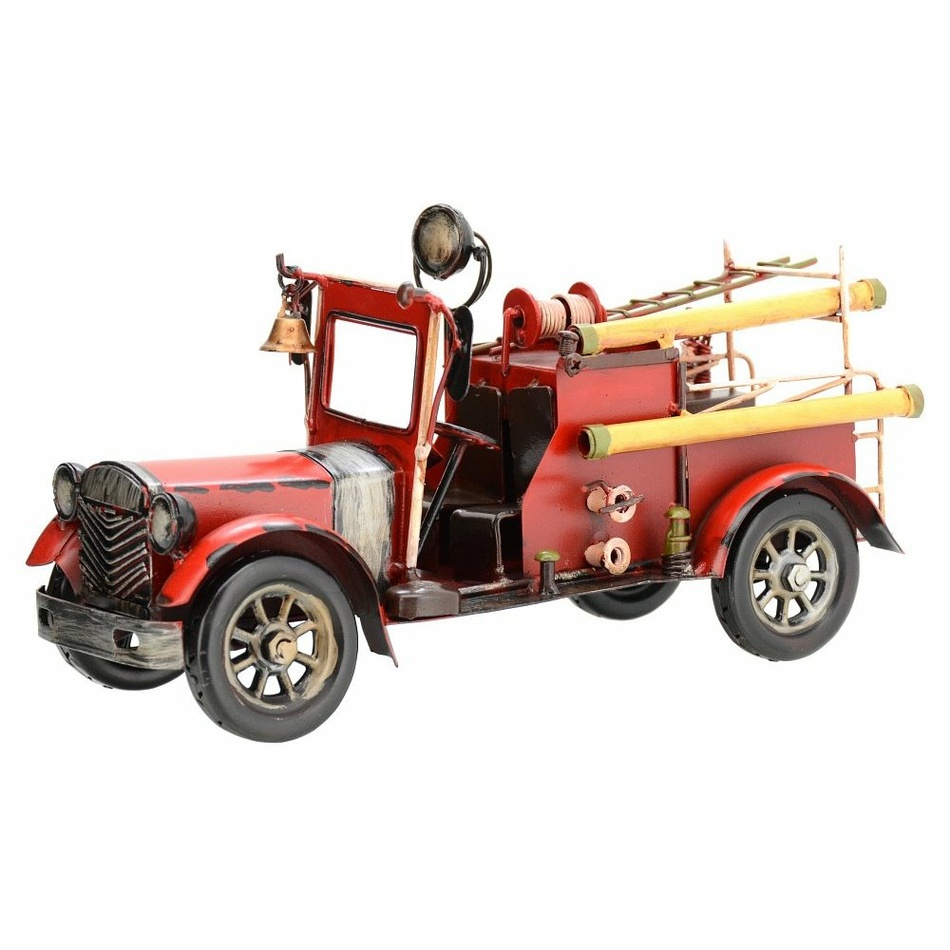 Fire truck dekorációs autó modell, piros