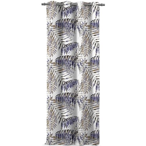 Restilo Zasłona Blackout Palm Leaves niebieski, 140 x 245 cm
