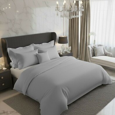 Kvalitex Saténové povlečení Luxury Collection světle šedá, 140 x 200 cm, 70 x 90 cm