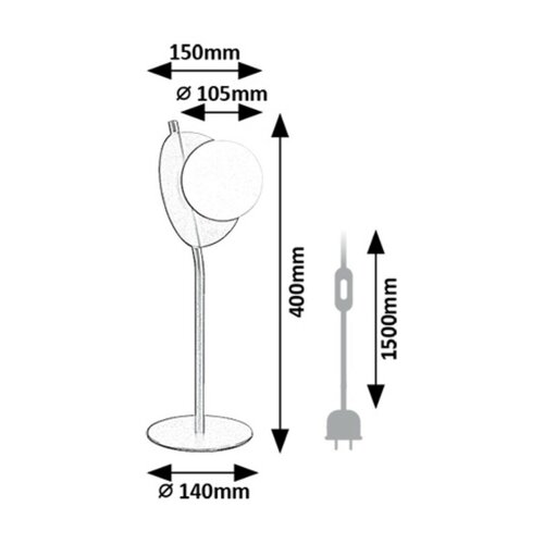 Rabalux 74221 designerska lampa stołowa Jules, G9, 1x maks. 5 W, IP20