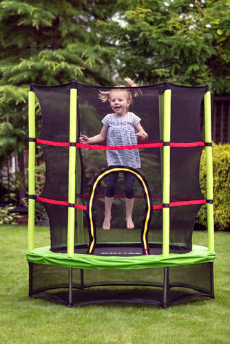 CROSS Trampolína se sítí, zelenočerná, 140 x 140 x 160 cm