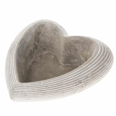 Betonübertopf Herz, 19 x 8 x 19 cm, grau