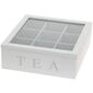 Excellent Houseware Tea teatartó doboz, fehér