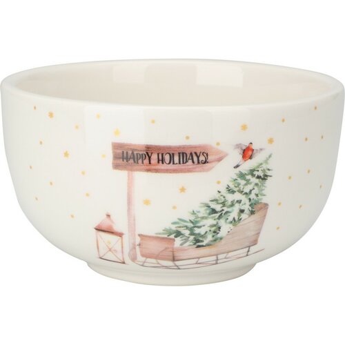 Vianočná porcelánová miska Sánky, 500 ml
