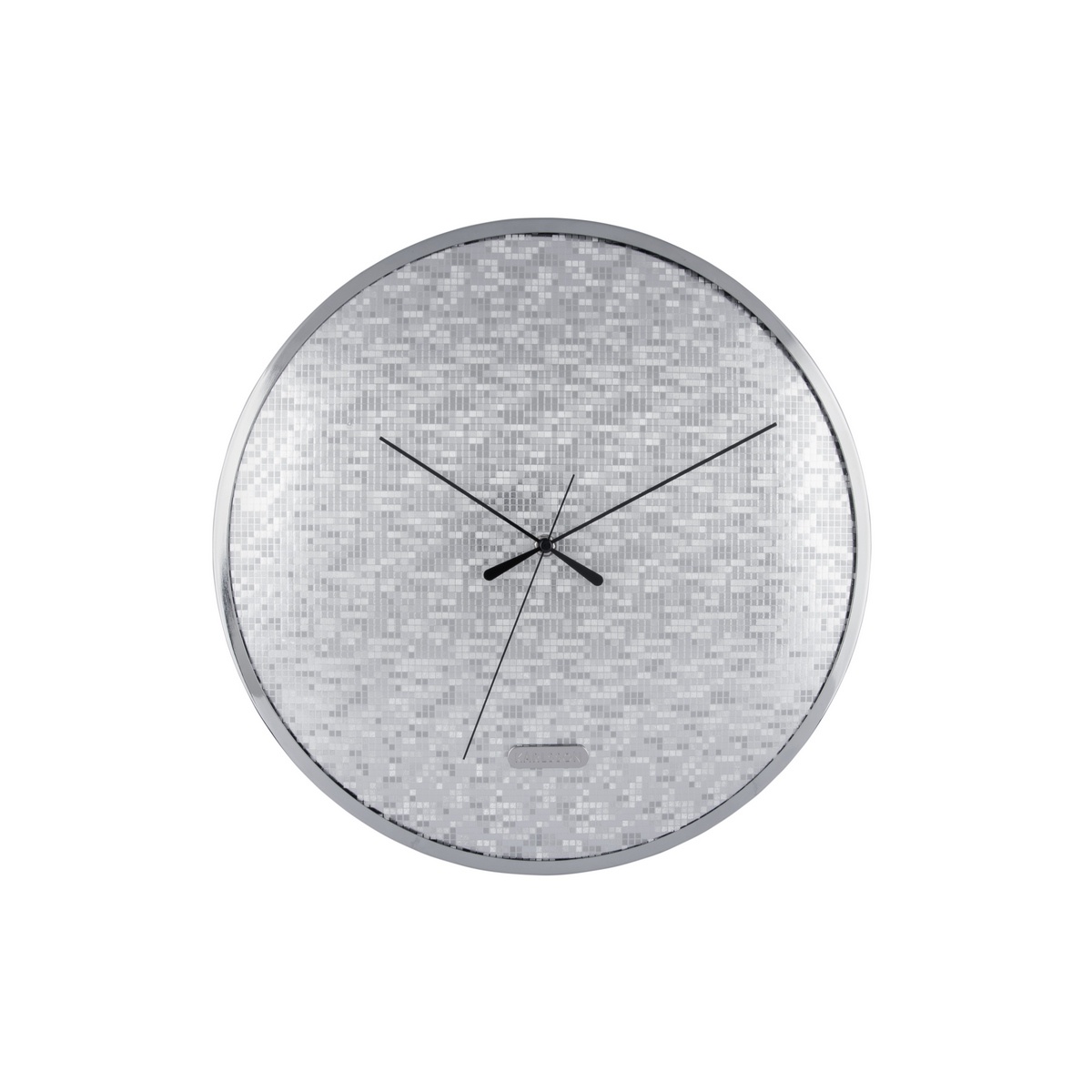Dizajnové nástenné hodiny Karlsson 6005SIstrieborné, priemer 40 cm