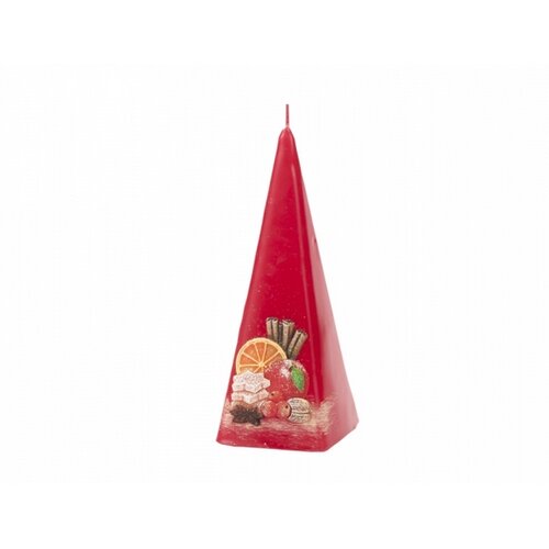 Lumânare de Crăciun Christmas time piramidă, roșie