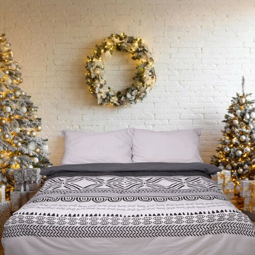 Matex karácsonyi flanel ágynemű szett szürke, 140x 200 cm, 70 x 90 cm