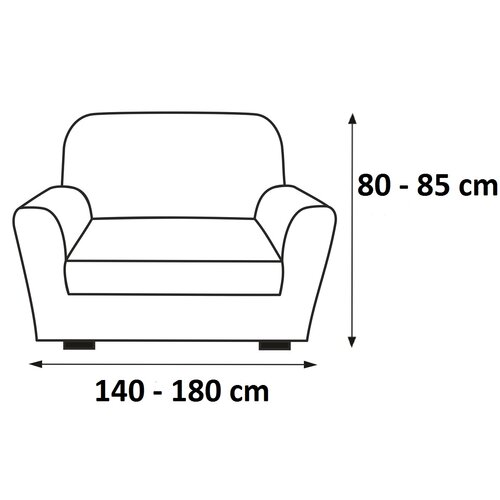 Luksusowy pokrowiec na kanapę Andrea, brązowy, 140 - 180 cm