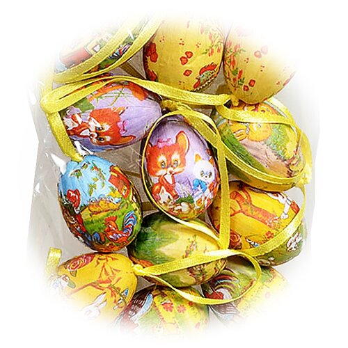 Sada velikonočních vajíček 12 ks, barevná, 4 cm