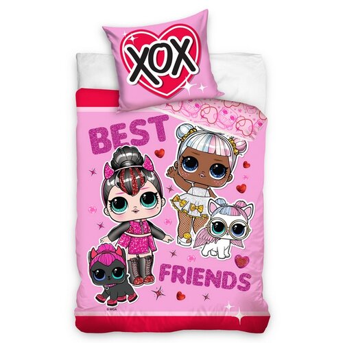 LOL Suprise Best Friends gyermekpamut ágynemű, 140 x 200 cm, 70 x 90 cm