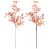 Set vianočných vetvičiek s pozlátenými lístkami, 2 ks, ružová, 85 cm