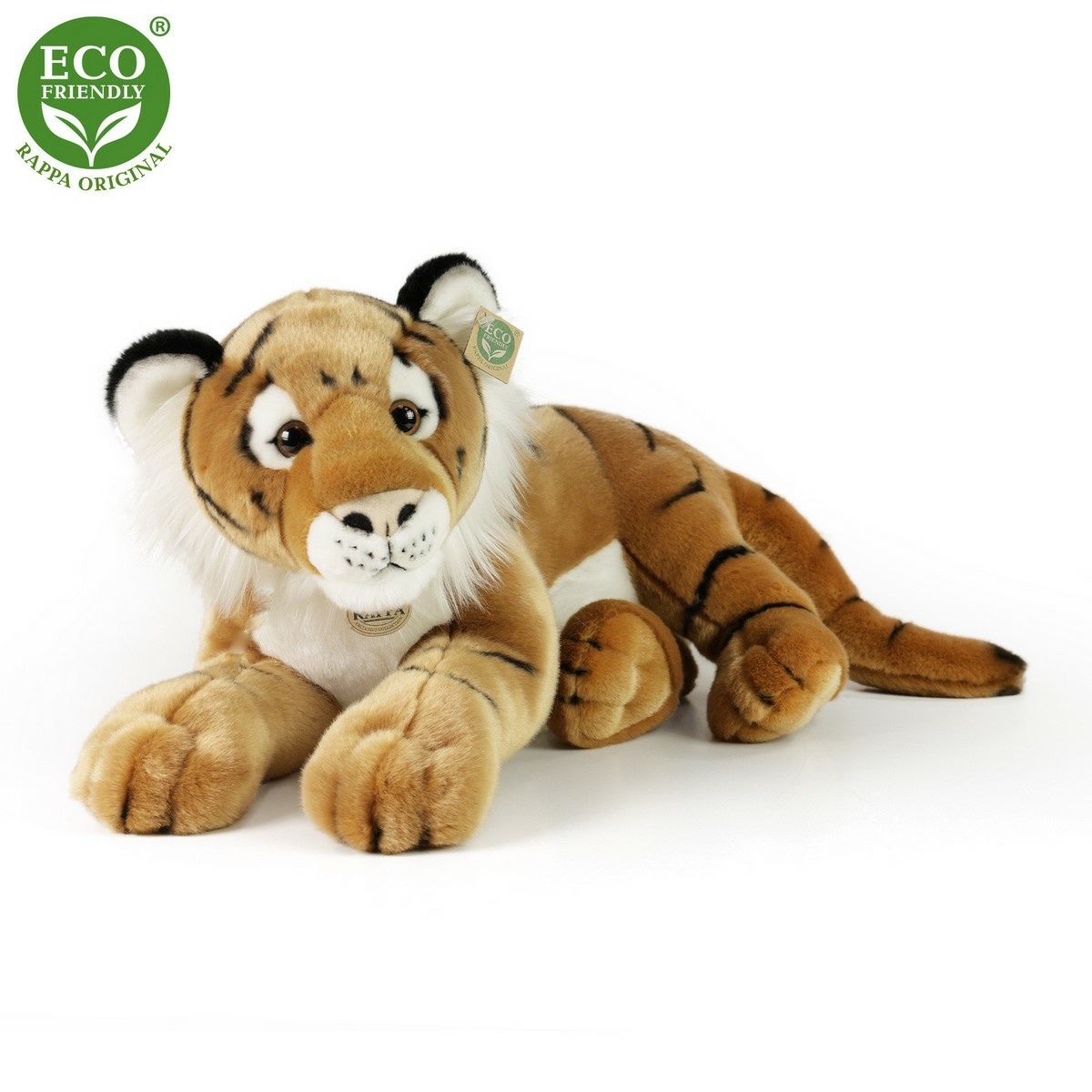 Levně Rappa Plyšový tygr hnědý, 60 cm ECO-FRIENDLY