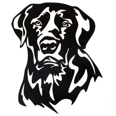 Lesnata izrezana dekoracija za steno Labrador,28,5 x 35 cm