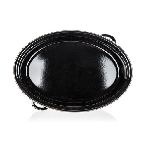 Banquet 2-delna ovalna emajlirana posoda za peko Culinaria Black, 38 cm