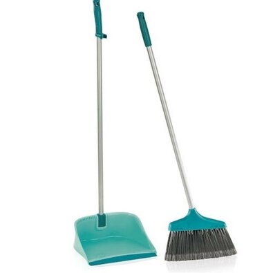 Leifheit Zestaw do zamiatania miotełka i śmietniczka z długim trzonkiem