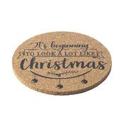 Altom Podstavek za skodelico iz plute Christmasdesign premer 10 cm, set 4 kosov
