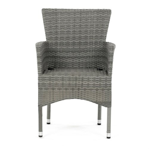 Autronic Záhradná stolička, kov, polyratan, sivá, AZC-S2118 GREY