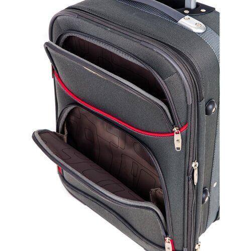 Pretty UP Cestovní textilní kufr TEX20 S, šedá