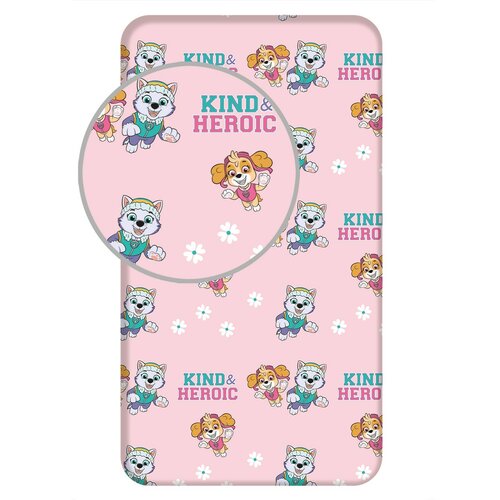 Jerry Fabrics Leinenlaken mit GummizugPaw Patrol PP475 Heroic, 90 x 200 cm + 25 cm