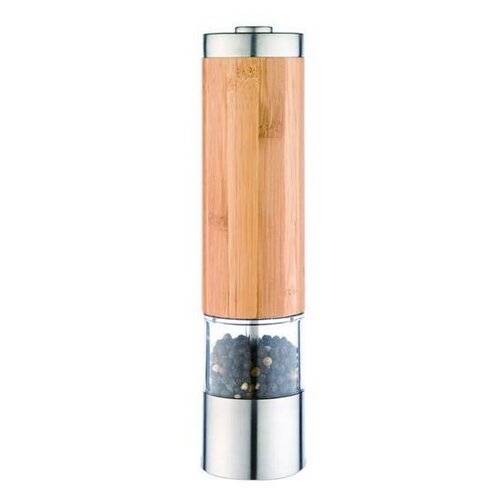Kitchisimo Elektryczny młynek do pieprzu i soli, 21,5 cm, bambus