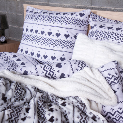 4Home Pościel flanelowa Nordic Love, 140 x 200 cm, 70 x 90 cm