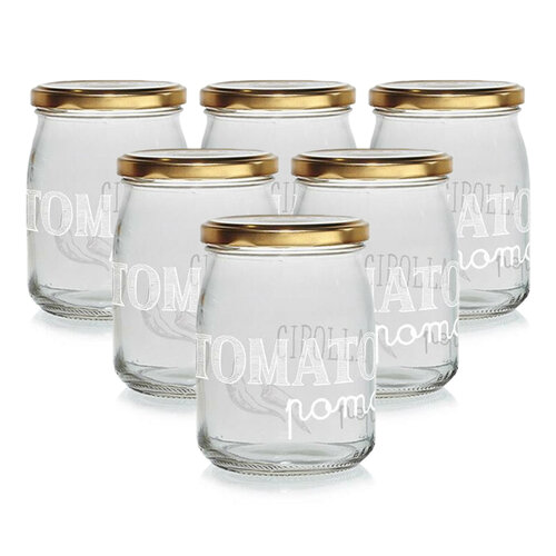 Cerve Steklene kozarce za vlaganje z pokrovom EASYWHITE 500 ml, 6 kosov