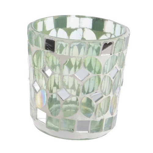 Svietnik Mozaika zelená, 8 cm