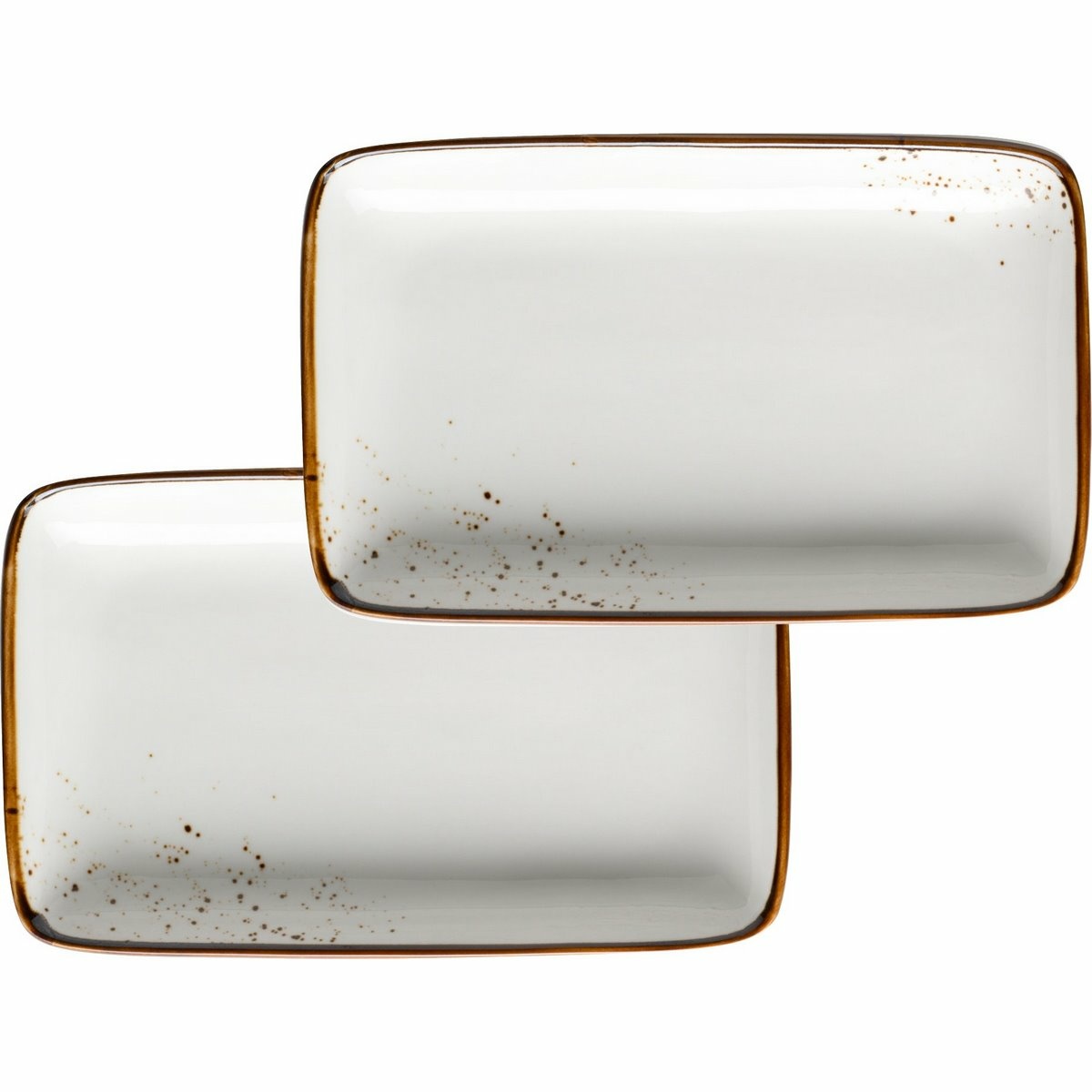 Mäser 2-częściowy zestaw tac Pintar White brązowekropki 21 x 13 x 3 cm