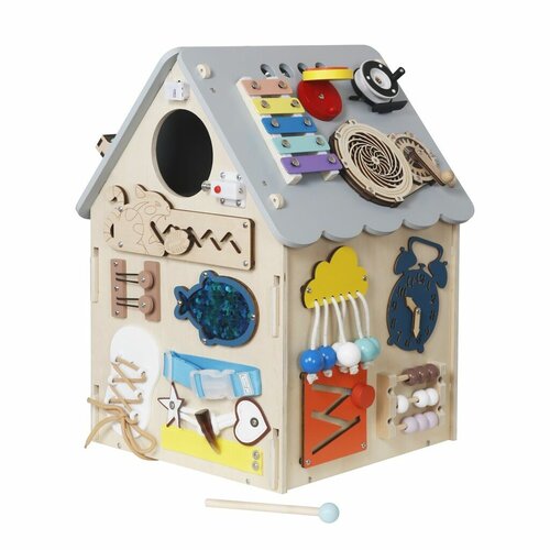 2Kids Toys Activity board Domček, sivá