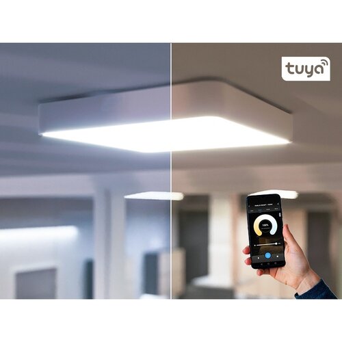 Panlux – oprawa LED do montażu natynkowego Verona Square Smart, biała, 28,3 x 28,3 cm, IP54