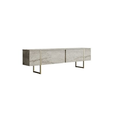 Televízny stolík Luxe Travertine and Gold