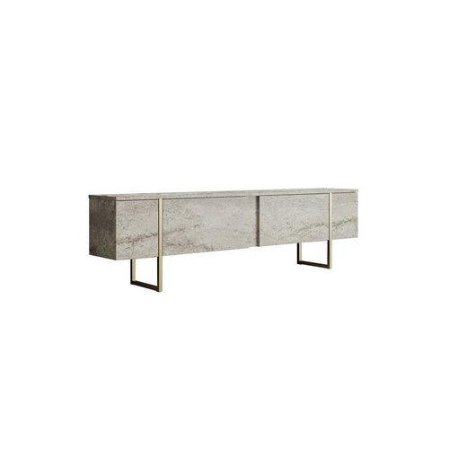 Televízny stolík Luxe Travertine and Gold