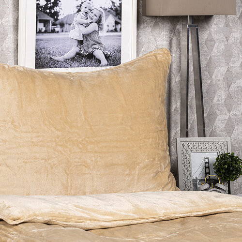 Lenjerie pat o persoană 4Home din microflanel bej, 140 x 200 cm, 70 x 90 cm
