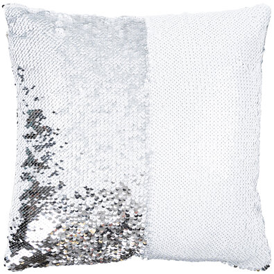 Poduszka z cekinami srebrny, 40 x 40 cm