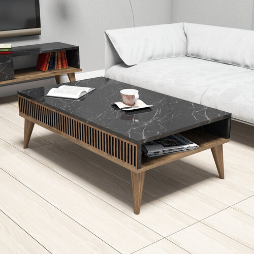 Couchtisch Milan Walnut Black