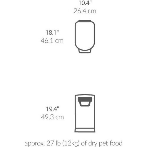 Simplehuman Kontejner na suché krmivo s pojistkou 25 l, bílá