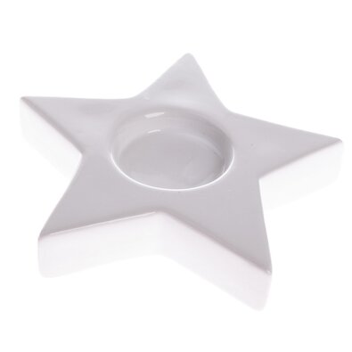 Świąteczny ceramiczny świecznik na tea light Astrebiały, 11,5 x 11,5 cm