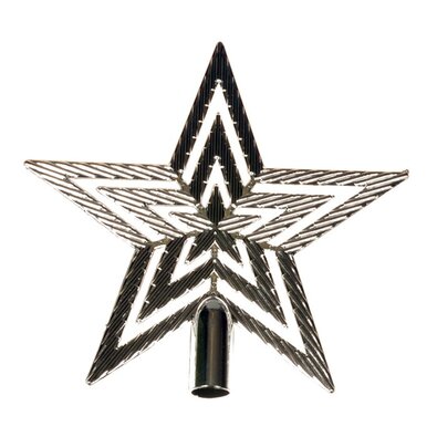 Szpic na choinkę gwiazda połysk, wys. 20 cm, srebrny