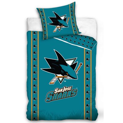 Bavlnené obliečky NHL San Jose Sharks Stripes, 140 x 200 cm, 70 x 90 cm
