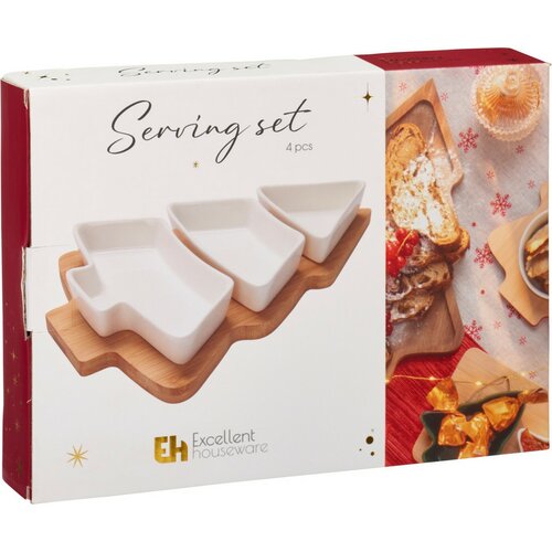 Set of 3 serving bowls with tray Tree