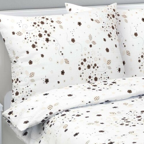 Bellatex Pościel z kory Kwiatek brązowy, 140 x 200cm, 70 x 90 cm