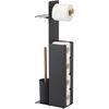 Suport pentru hârtie igienică cu perie șisuport Spirella Yoni 67 x 22 x 12 cm, negru
