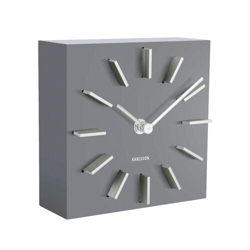 Karlsson KA5781GY Designové stolní i nástěnné hodiny, 15 cm