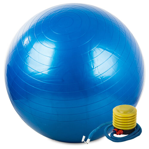 Gymnastic ball 65 cm with pump, blue