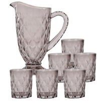 EH Topaz 6 részes pohárkészlet kancsóval, szürke EH Topaz 6 részes pohárkészlet kancsóval, szürke