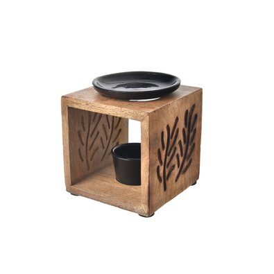 InDecor Aromalámpa mangófából Black, 12 x 12 x 12cm