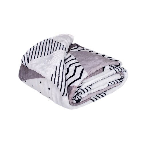 Odeja XXL / Prekrivalo za posteljo Triangle grey,200 x 220 cm