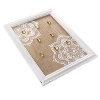Dřevěný věšák na klíče Mandala, 8 háčků, 25 x 35 x 3,5 cm Dřevěný věšák na klíče Mandala, 8 háčků, 25 x 35 x 3,5 cm