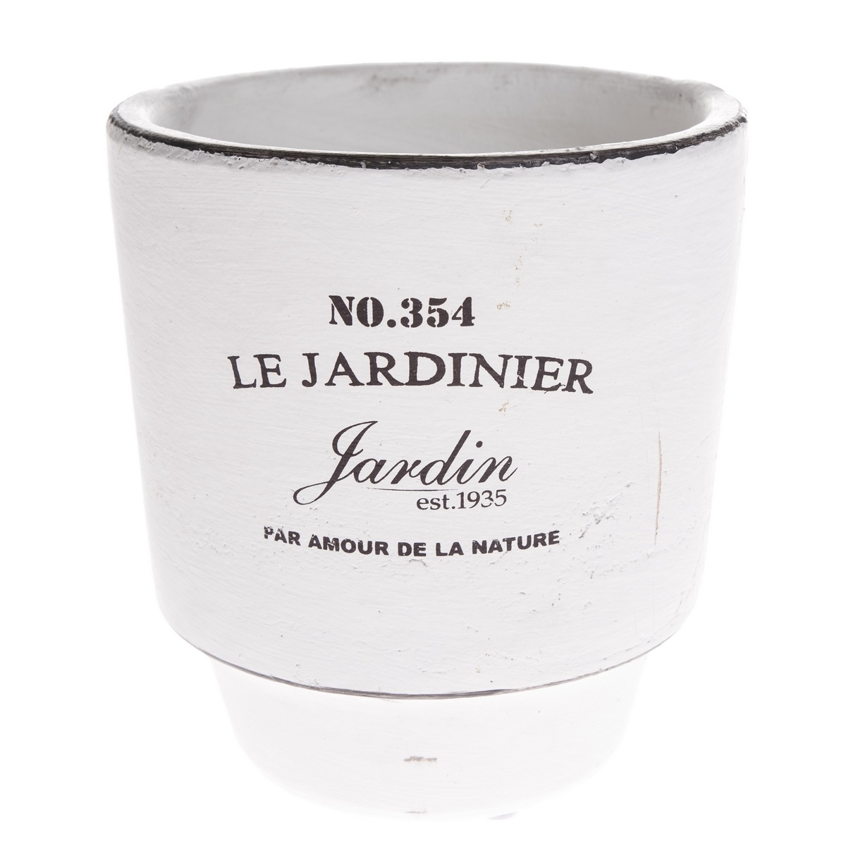 Poza Recipient ceramic de ghiveci Le jardinier, alb, 14,5 cm